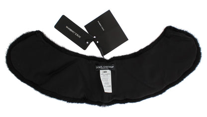 Dolce &amp; Gabbana Élégante écharpe en fourrure de vison noire