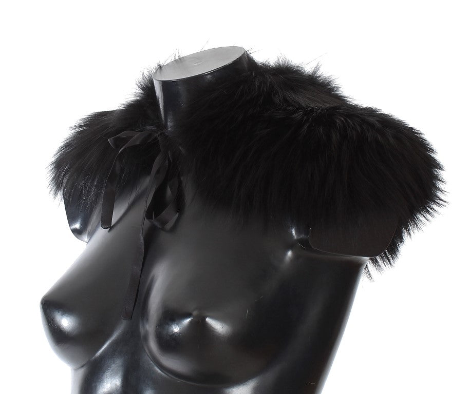 Dolce &amp; Gabbana Écharpe Chic en Fourrure de Renard Noir