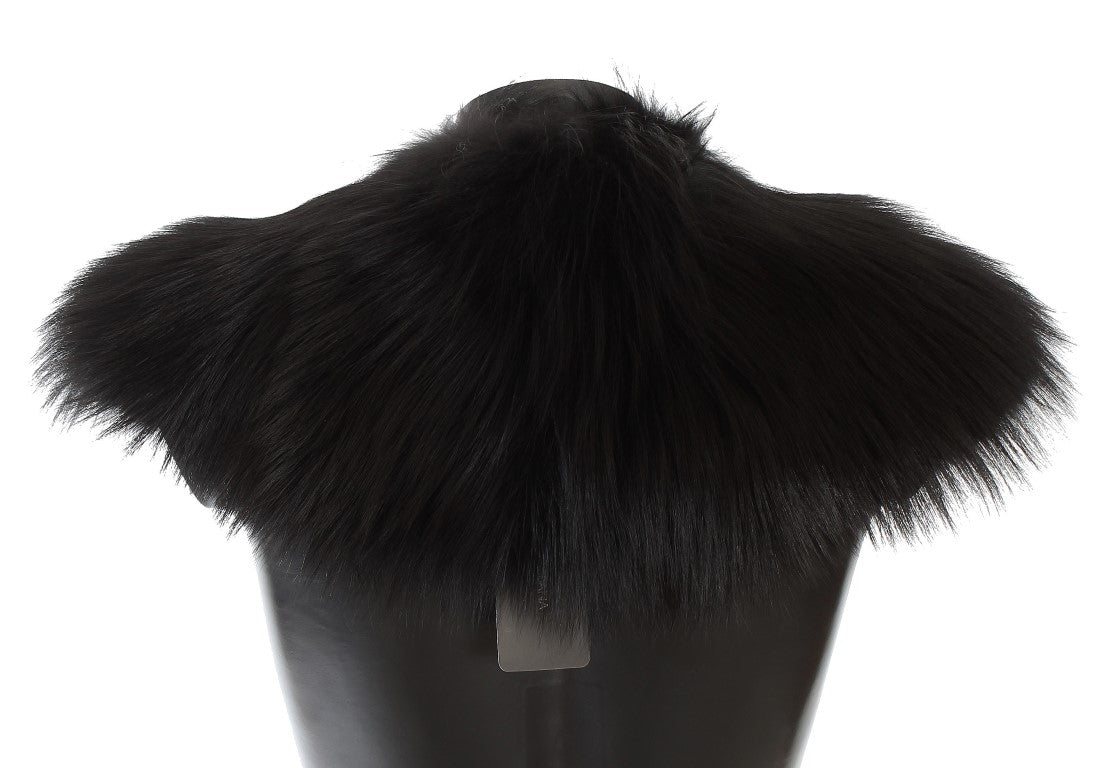 Dolce &amp; Gabbana Écharpe Chic en Fourrure de Renard Noir