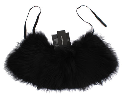 Dolce &amp; Gabbana Écharpe Chic en Fourrure de Renard Noir