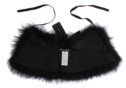 Dolce &amp; Gabbana Écharpe Chic en Fourrure de Renard Noir