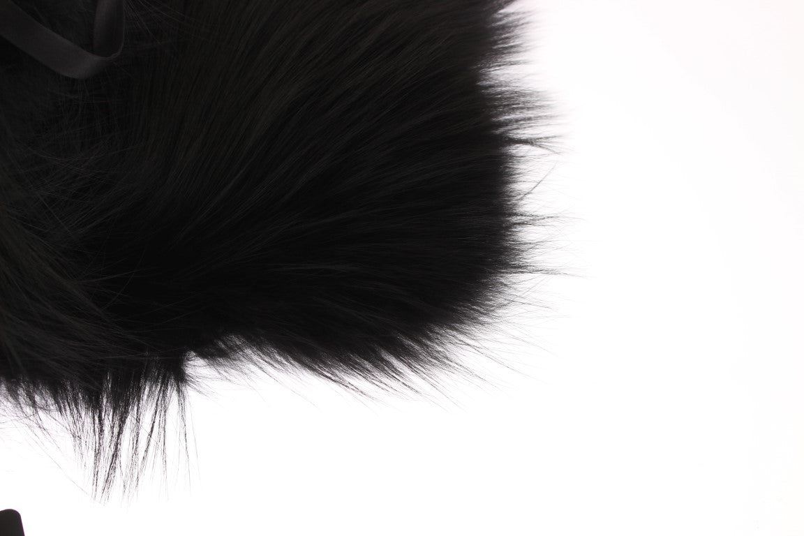 Dolce &amp; Gabbana Écharpe Chic en Fourrure de Renard Noir