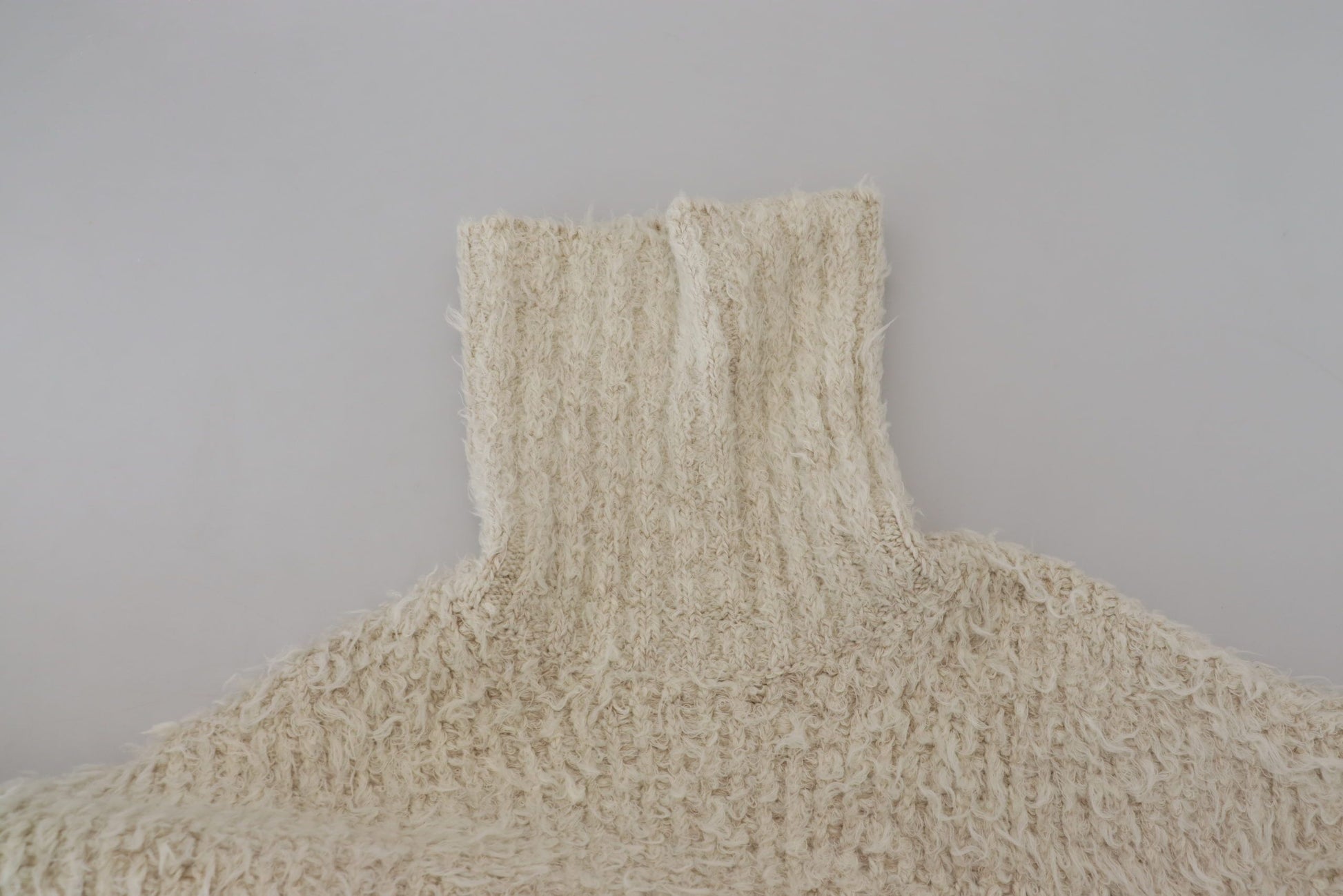 Dolce & Gabbana Cream Wool Knit Turtleneck Pullover Sweater by Dolce & Gabbana