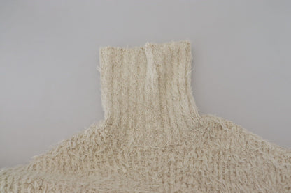 Dolce & Gabbana Cream Wool Knit Turtleneck Pullover Sweater by Dolce & Gabbana