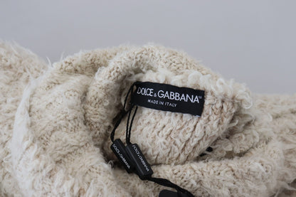 Dolce & Gabbana Cream Wool Knit Turtleneck Pullover Sweater by Dolce & Gabbana