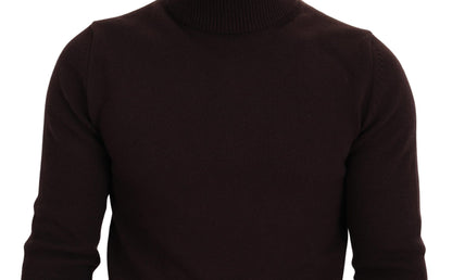 Dolce & Gabbana Brown Wool Turtle Neck Pullover Sweater by Dolce & Gabbana