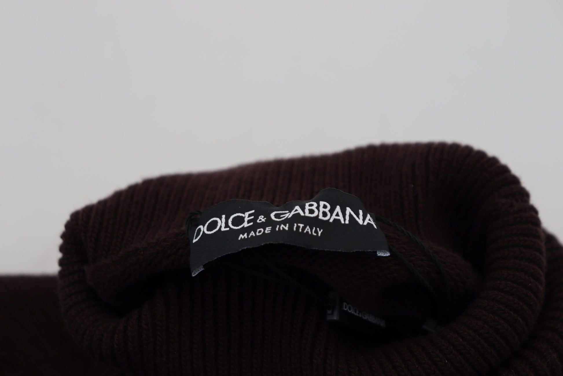 Dolce & Gabbana Brown Wool Turtle Neck Pullover Sweater by Dolce & Gabbana