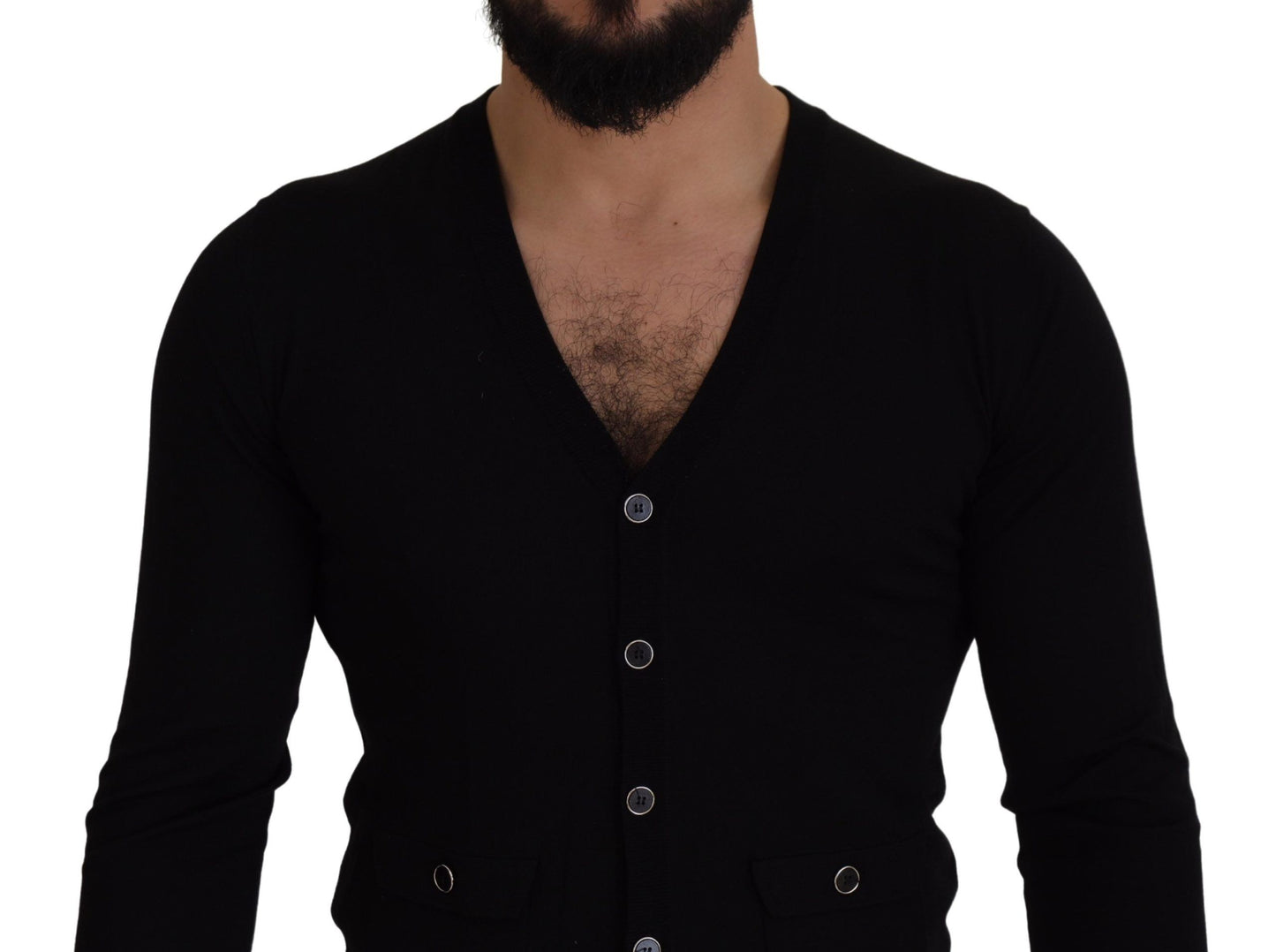 Dolce & Gabbana Black Wool Button Down Cardigan Sweater by Dolce & Gabbana