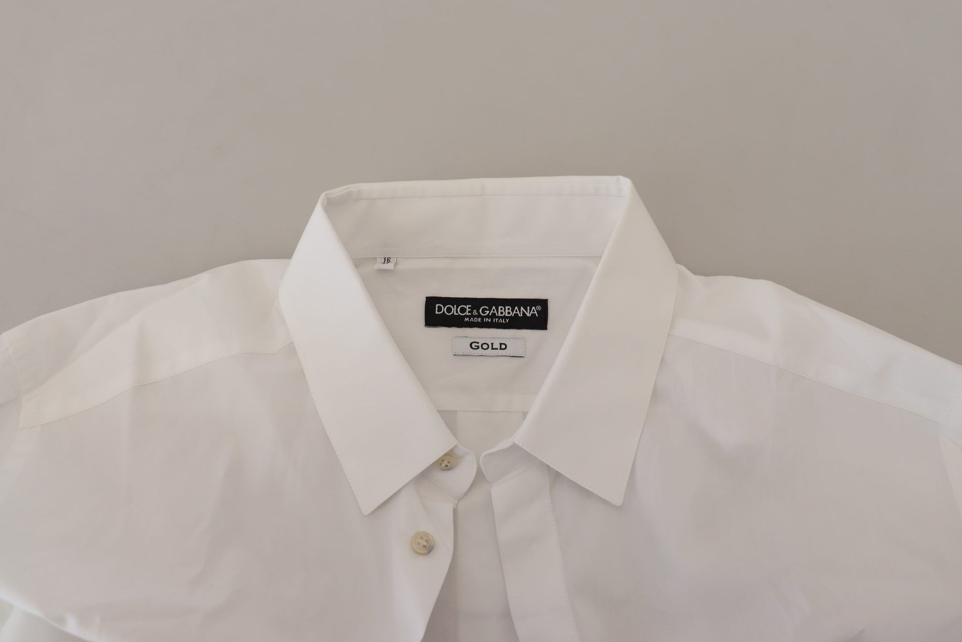 Dolce & Gabbana White Cotton Peacock Feather Formal GOLD Shirt by Dolce & Gabbana