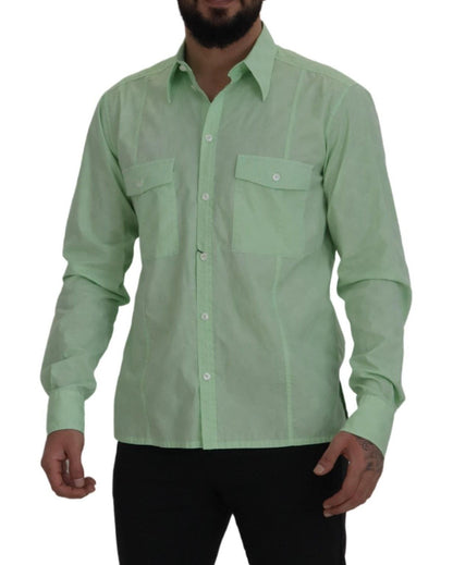 Dolce & Gabbana Mint Green Long Sleeves Button Down Shirt by Dolce & Gabbana