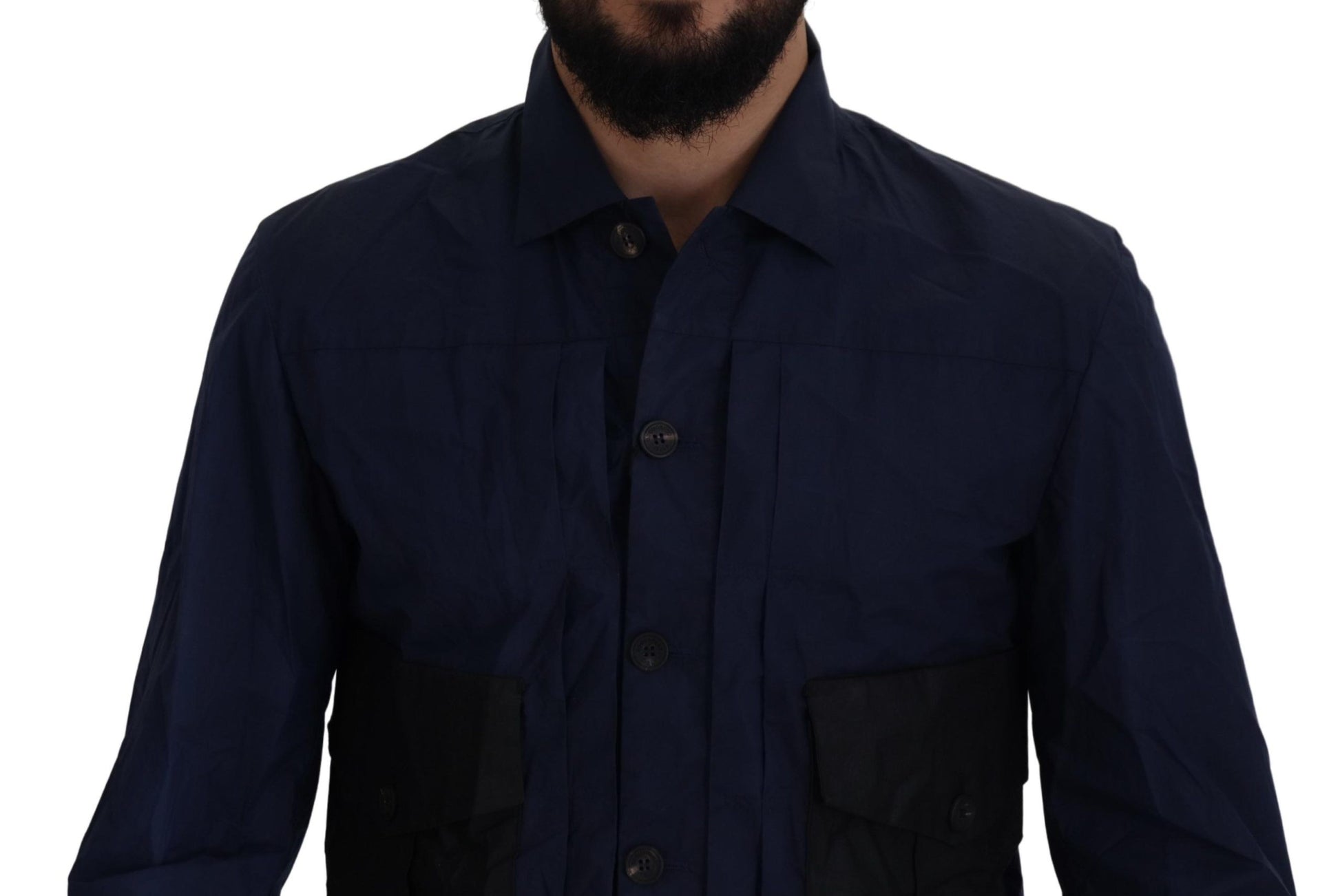 Dsquared² Dark Blue Cotton Collared Long Sleeves Casual Shirt by Dsquared²