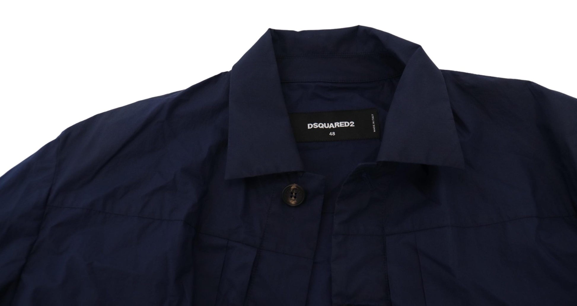 Dsquared² Dark Blue Cotton Collared Long Sleeves Casual Shirt by Dsquared²