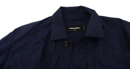 Dsquared² Dark Blue Cotton Collared Long Sleeves Casual Shirt by Dsquared²
