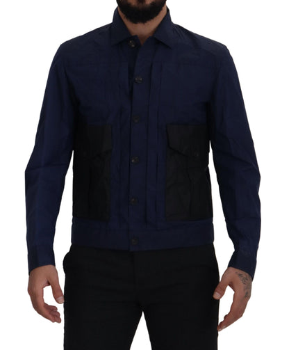 Dsquared² Dark Blue Cotton Collared Long Sleeves Casual Shirt by Dsquared²