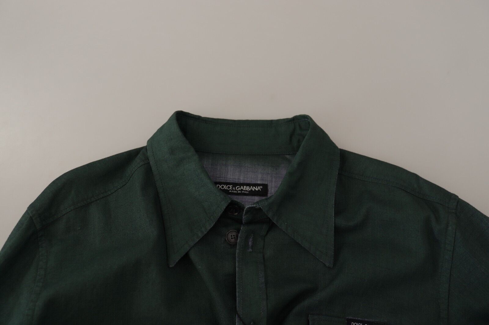 Dolce & Gabbana Dark Green Button Down Long Sleeves Shirt by Dolce & Gabbana