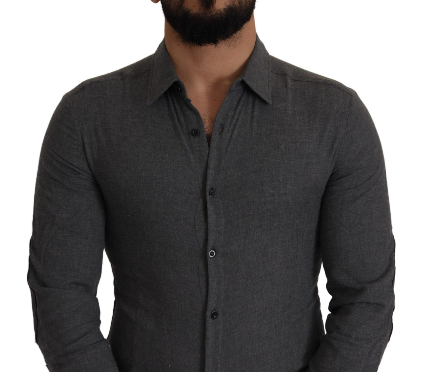 Costume National Dark Gray Cotton Casual Mens Shirt by Costume National