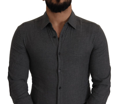 Costume National Dark Gray Cotton Casual Mens Shirt by Costume National