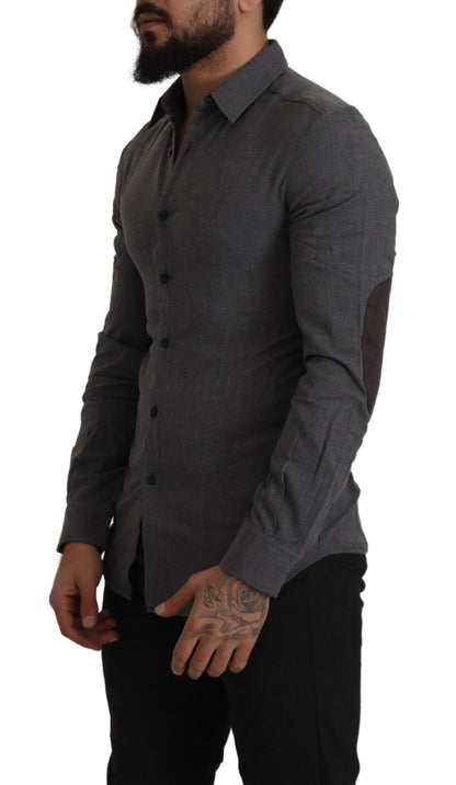 Costume National Dark Gray Cotton Casual Mens Shirt by Costume National