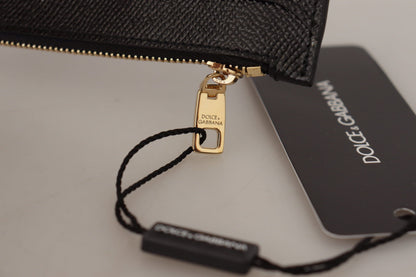Portefeuille élégant en cuir Dolce &amp; Gabbana avec fermeture zippée