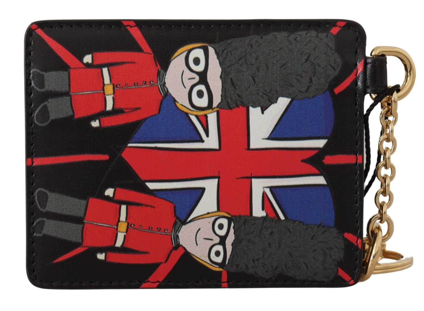 Dolce &amp; Gabbana Black Leather #DGLovesLondon Keyring Cardholder Coin Case