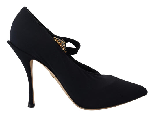 Escarpins chaussettes Dolce &amp; Gabbana Chic Mary Jane noirs avec cristaux