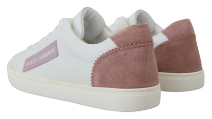Baskets basses Dolce &amp; Gabbana Chic en cuir blanc et rose
