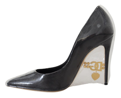 Escarpins élégants à talons noirs et dorés Dolce &amp; Gabbana