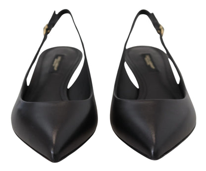 Dolce &amp; Gabbana - Escarpins élégants à bride arrière en cuir noir