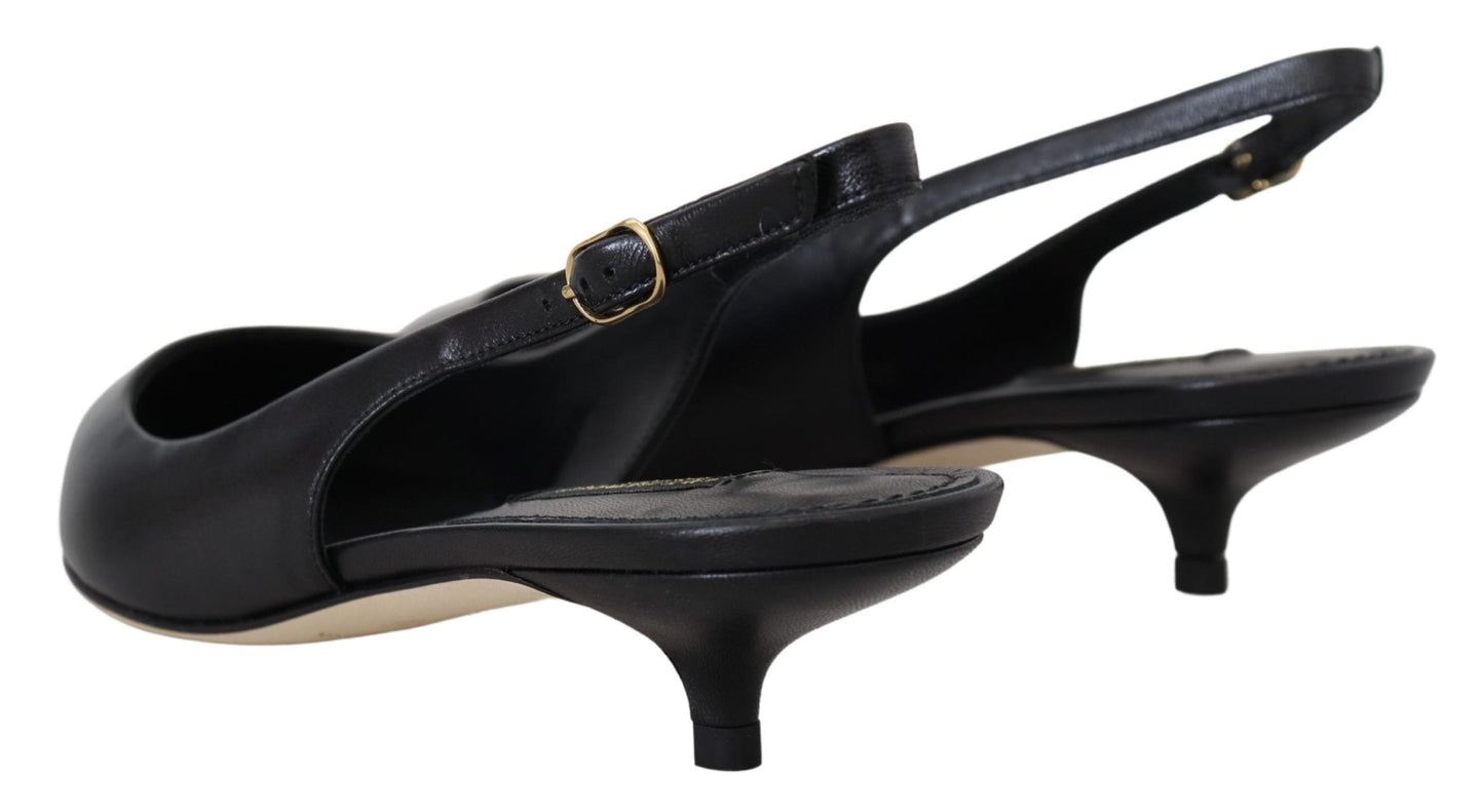 Dolce &amp; Gabbana - Escarpins élégants à bride arrière en cuir noir