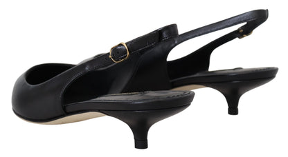 Dolce &amp; Gabbana - Escarpins élégants à bride arrière en cuir noir