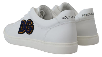 Baskets élégantes en cuir blanc pour homme Dolce &amp; Gabbana
