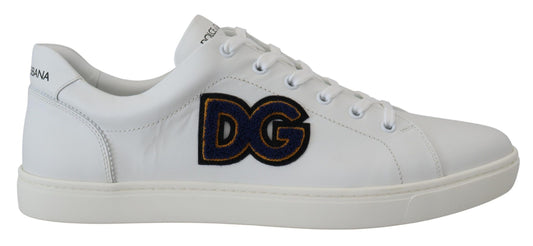 Baskets élégantes en cuir blanc pour homme Dolce &amp; Gabbana