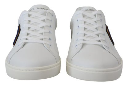 Baskets élégantes en cuir blanc pour homme Dolce &amp; Gabbana