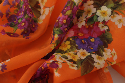 Dolce &amp; Gabbana Chemisier élégant en soie à fleurs avec fermeture éclair dans le dos