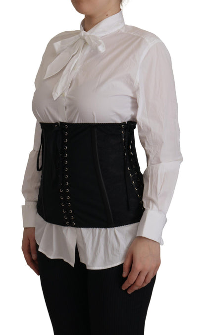 Dolce &amp; Gabbana Élégant haut corset noir à bretelles