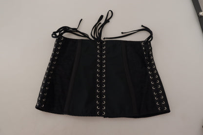 Dolce &amp; Gabbana Élégant haut corset noir à bretelles