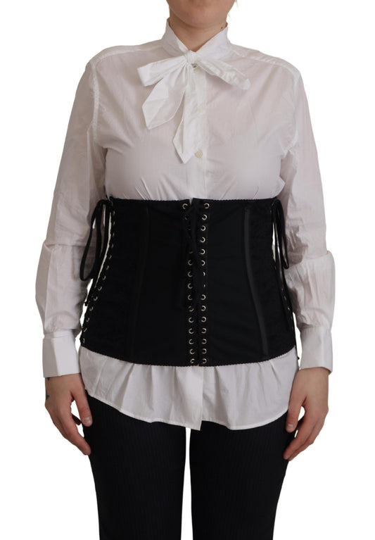 Dolce &amp; Gabbana Élégant haut corset noir à bretelles