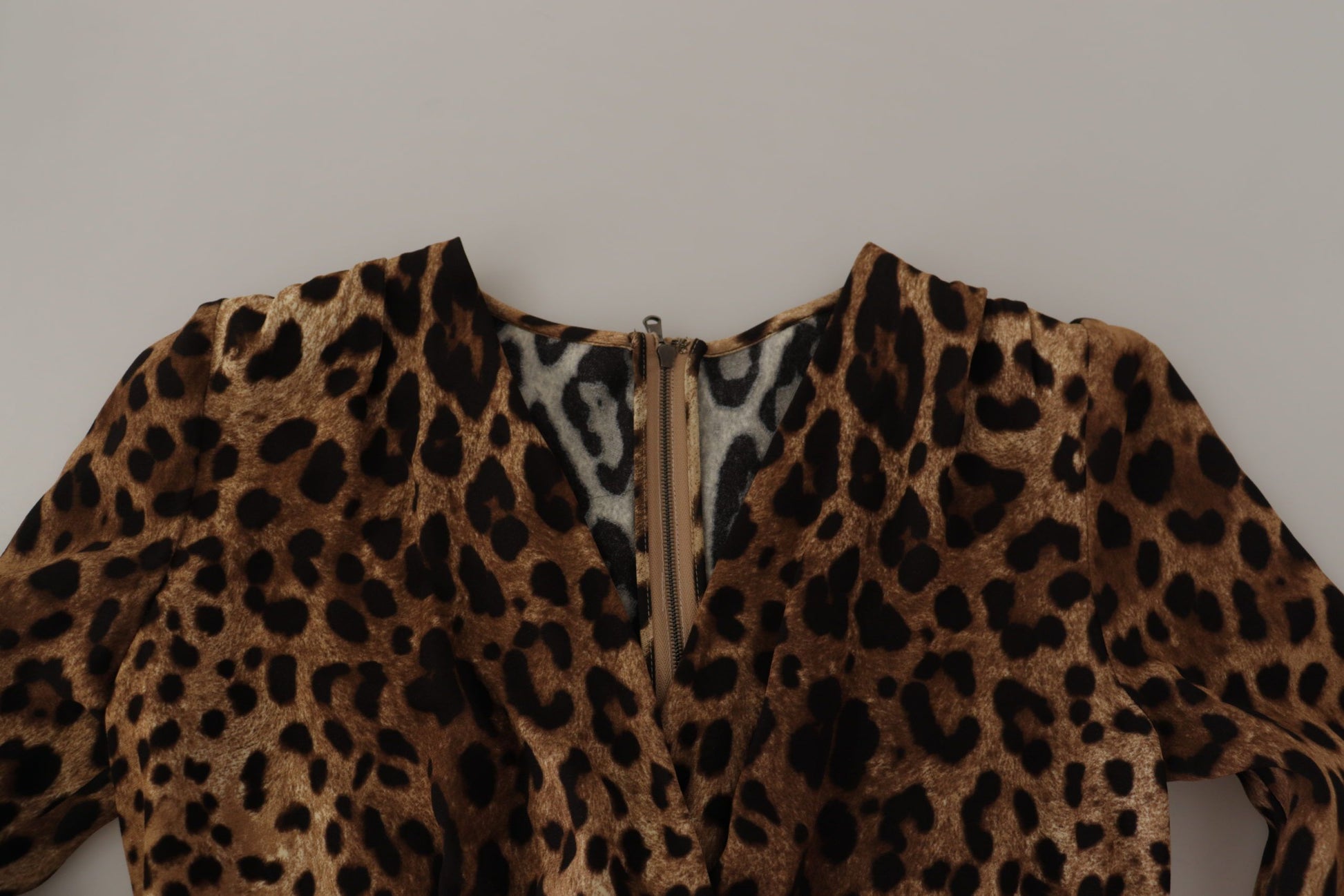 Dolce & Gabbana Brown Leopard Wrap A-line Maxi Viscose Dress by Dolce & Gabbana