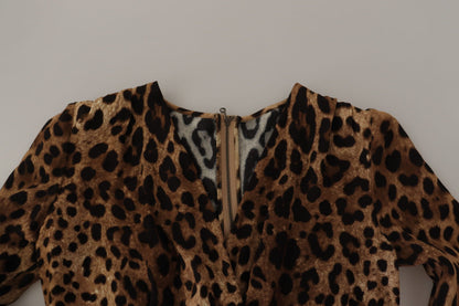 Dolce & Gabbana Brown Leopard Wrap A-line Maxi Viscose Dress by Dolce & Gabbana
