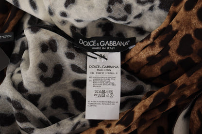 Dolce & Gabbana Brown Leopard Wrap A-line Maxi Viscose Dress by Dolce & Gabbana