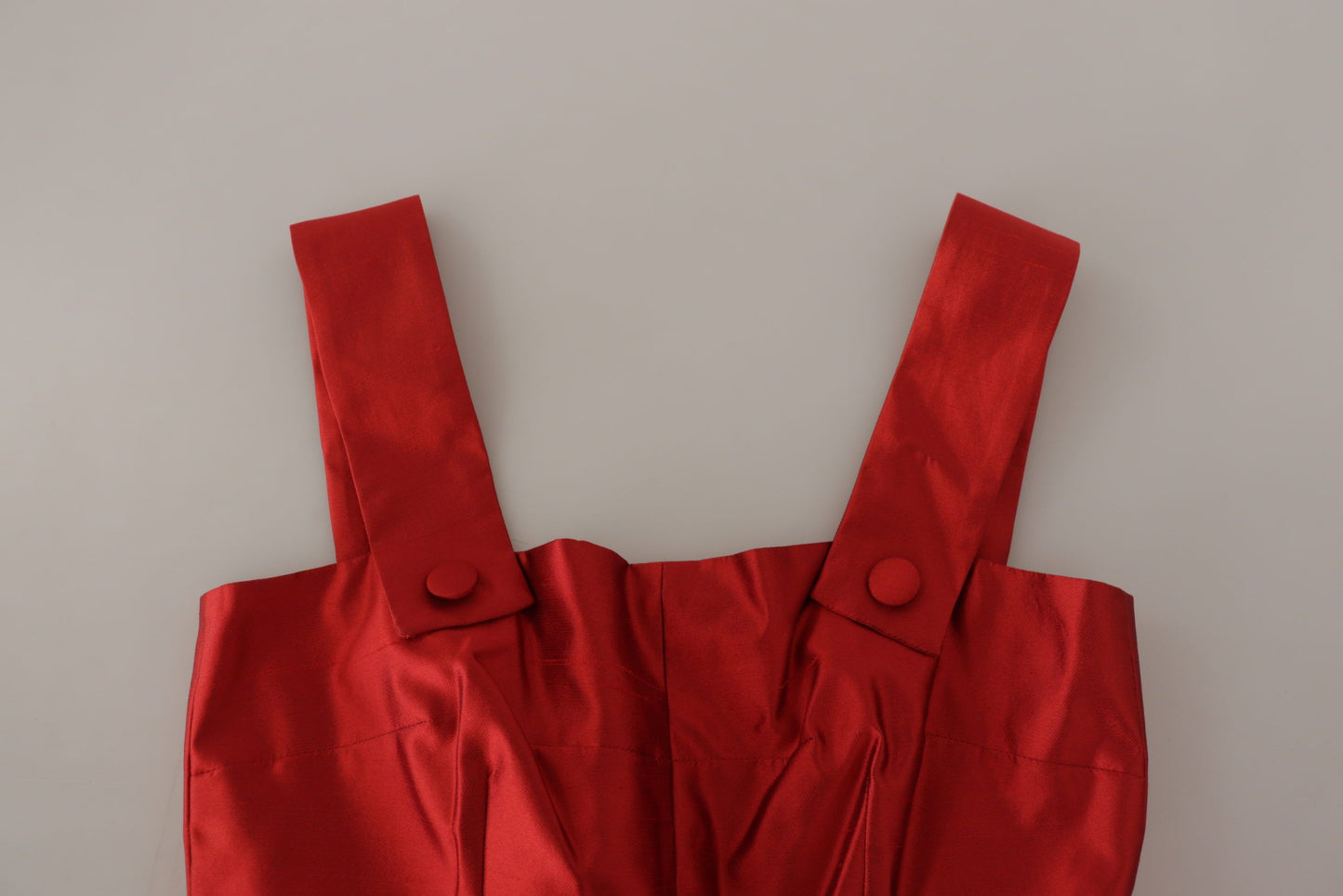 Dolce & Gabbana Red A-line Pleated Satin Silk Dress by Dolce & Gabbana