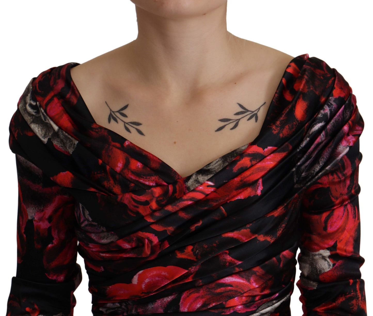 Dolce & Gabbana Black Floral Roses A-Line Sheath Gown Dress by Dolce & Gabbana