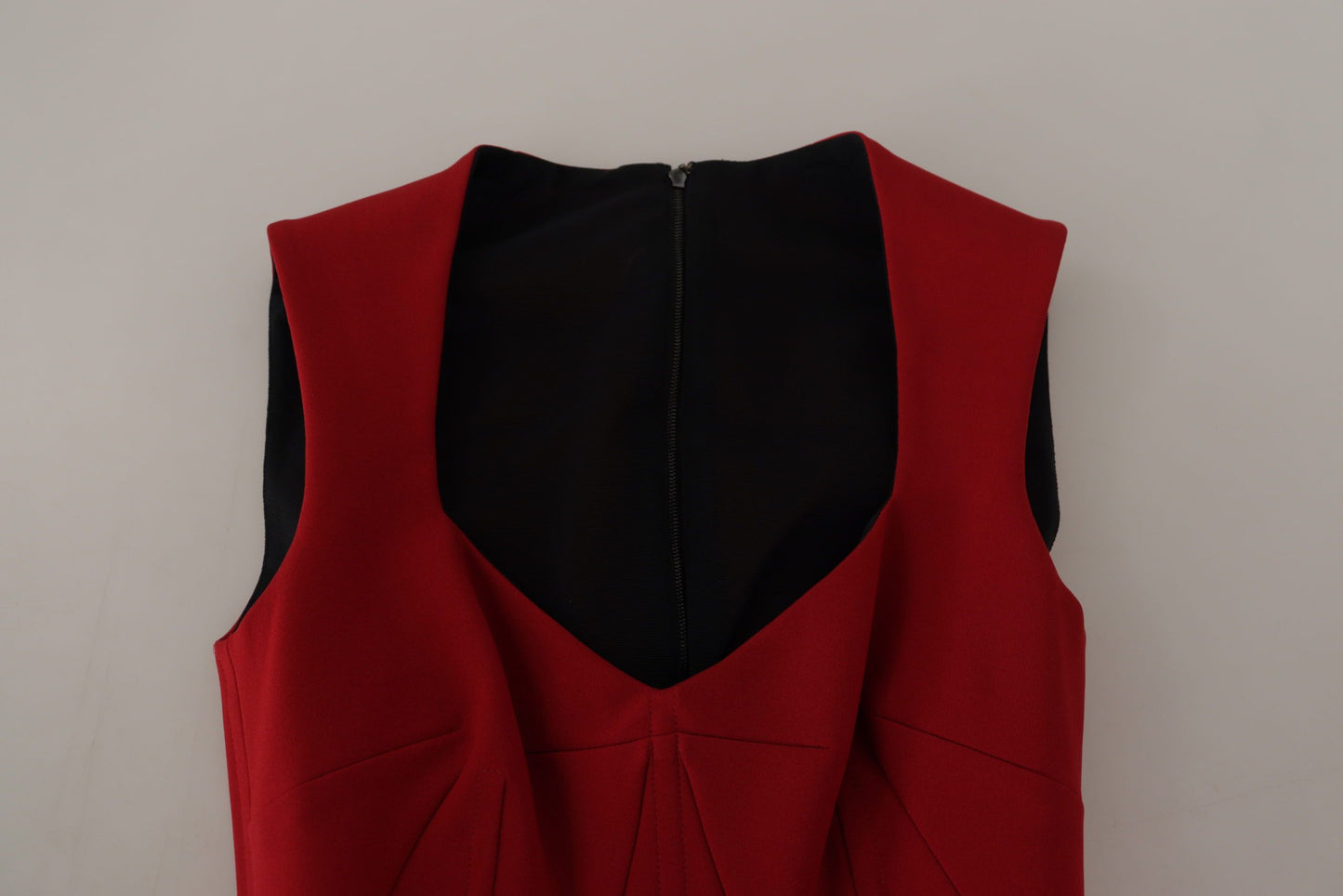Dolce & Gabbana Red Sweetheart Neck Bodycon Midi Dress by Dolce & Gabbana