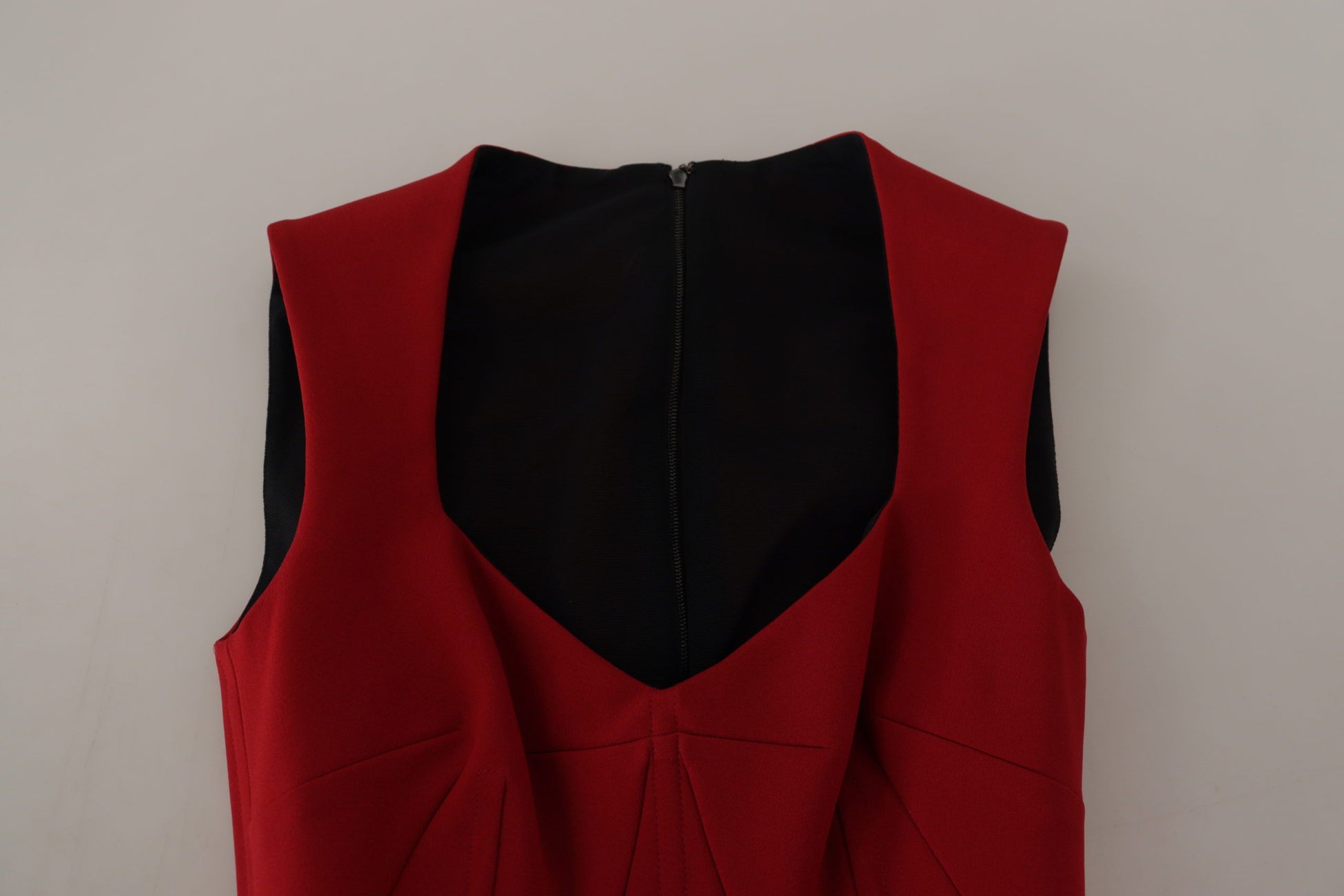 Dolce & Gabbana Red Sweetheart Neck Bodycon Midi Dress by Dolce & Gabbana