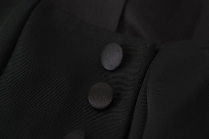 Dolce &amp; Gabbana - Veste noire élégante à boutons-pression avec doublure en soie