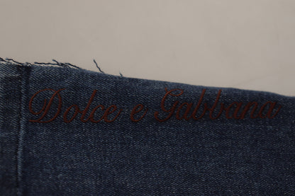Dolce & Gabbana Multicolor Patchwork DG Fashion Wide Leg Denim Pant by Dolce & Gabbana