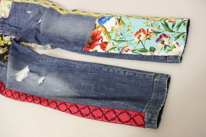 Dolce & Gabbana Blue Patchwork High Waist Denim Jeans by Dolce & Gabbana