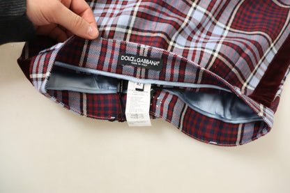 Dolce & Gabbana Gray Checked High Waist Cropped Trouser Pants by Dolce & Gabbana