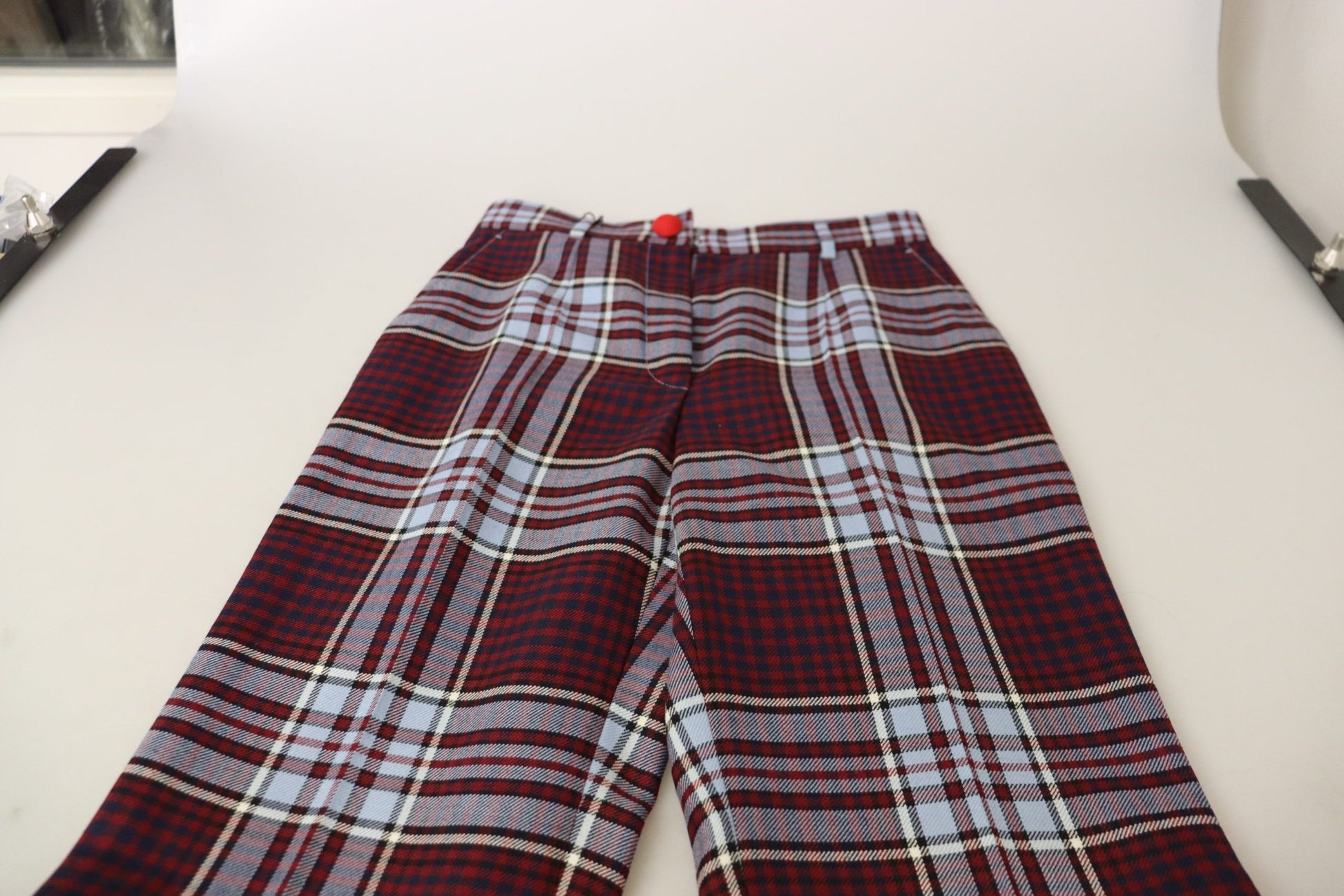 Dolce & Gabbana Gray Checked High Waist Cropped Trouser Pants by Dolce & Gabbana