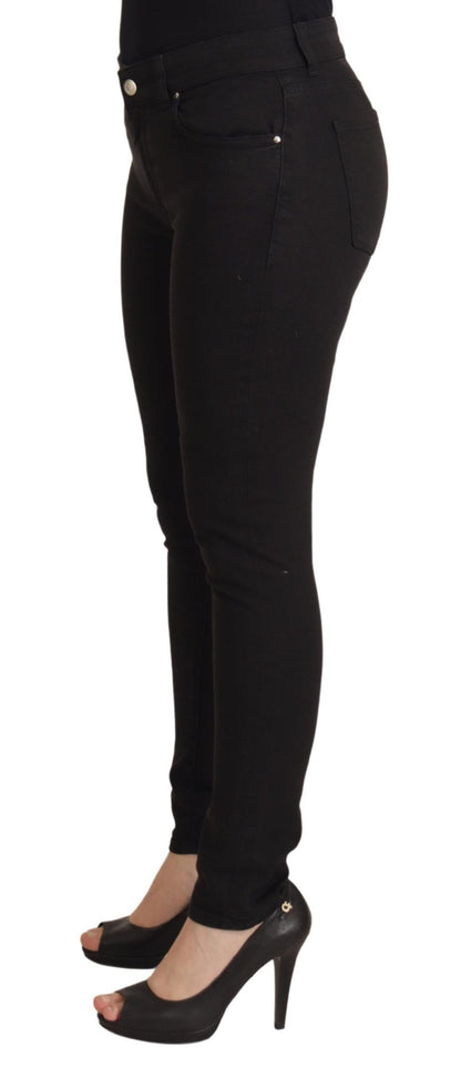 Dolce & Gabbana Black Mid Waist Skinny Denim Cotton Jeans by Dolce & Gabbana